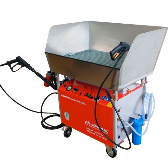 Das Reinigungsgerät 1000 EW von Ph-Cleantec mit Auffangwanne Das Reinigungsgerät 1000 EW von Ph-Cleantec mit Auffangwanne