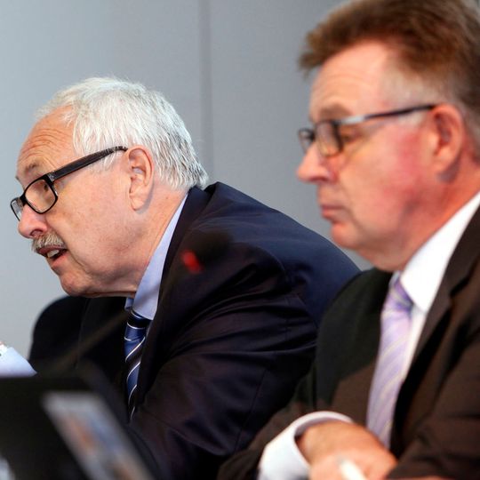 Hannover Messe 2018, ZVEI-Präsident Michael Ziesemer und Dr. Klaus Mittelbach, Vorsitzender der ZVEI-Geschäfsführung auf der ZVEI-Wirtschafspressekonferenz Hannover Messe 2018, ZVEI-Präsident Michael Ziesemer und Dr. Klaus Mittelbach, Vorsitzender der ZVEI-Geschäfsführung auf der ZVEI-Wirtschafspressekonferenz