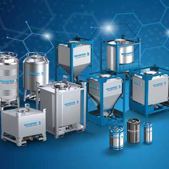 Schäfer Container Systems zeigt mit Schäfer Cube erstmalig neue IBC-Lösung auf Achema Schäfer Container Systems zeigt mit Schäfer Cube erstmalig neue IBC-Lösung auf Achema