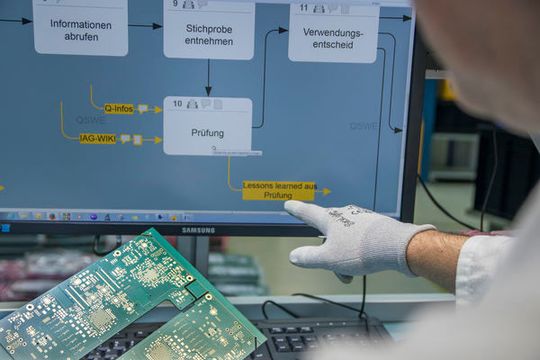 Visualisierung der Arbeitsschritte: Die Mitarbeiter müssen die Produkt-spezifischen Details nicht im Kopf haben, weil die einzelnen Arbeitsschritte vom CAQ-System vorgegeben werden. Visualisierung der Arbeitsschritte: Die Mitarbeiter müssen die Produkt-spezifischen Details nicht im Kopf haben, weil die einzelnen Arbeitsschritte vom CAQ-System vorgegeben werden.