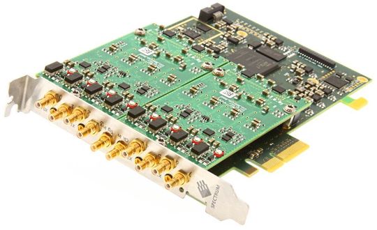 Die PCIe-Karten von Spectrum bieten jetzt eine Abtastrate von bis zu 125 MS/s und sie sind mit einem, zwei, vier oder acht Eingangskanälen erhältlich. Die PCIe-Karten von Spectrum bieten jetzt eine Abtastrate von bis zu 125 MS/s und sie sind mit einem, zwei, vier oder acht Eingangskanälen erhältlich.