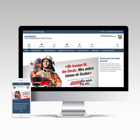 Das nordrhein-westfälische Innenministerium des Innern macht den Anfang und schaltet seine neue Webpräsenz, die auch responsive ist, live. Das nordrhein-westfälische Innenministerium des Innern macht den Anfang und schaltet seine neue Webpräsenz, die auch responsive ist, live.