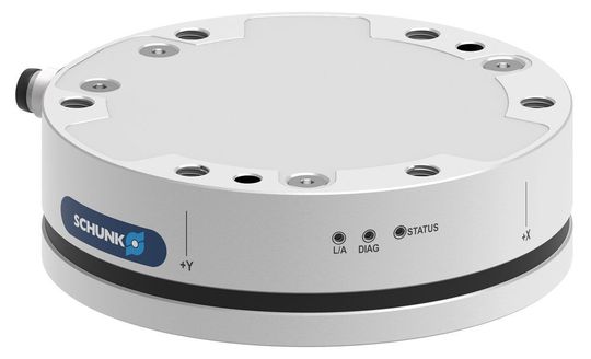 Der kompakte Kraft-Momenten-Sensor FT-Axia wurde vor allem für den Einsatz an Leichtbau- und Kleinrobotern konzipiert. Mit der Dualkalibrierung deckt er zwei Messbereiche ab und ist damit besonders flexibel nutzbar. Der kompakte Kraft-Momenten-Sensor FT-Axia wurde vor allem für den Einsatz an Leichtbau- und Kleinrobotern konzipiert. Mit der Dualkalibrierung deckt er zwei Messbereiche ab und ist damit besonders flexibel nutzbar.