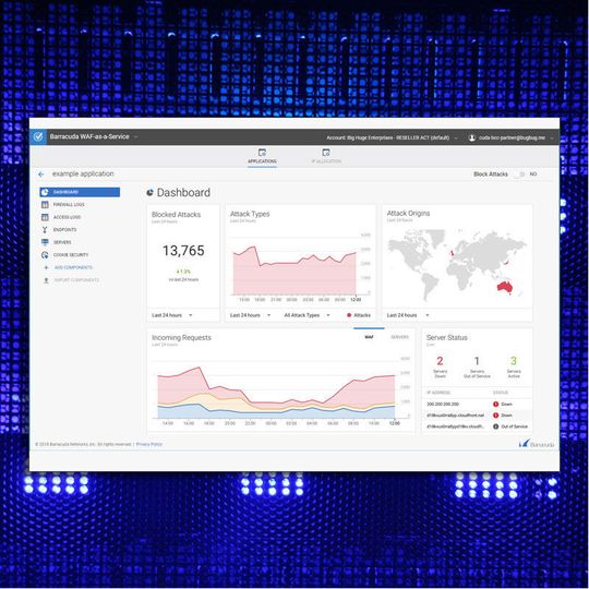 Barracuda WAF-as-a-Service ist eine einfache, sich selbstverwaltende Web Application Firewall und schützt Anwendungen unter anderem vor erweiterten Layer-7-Angriffen, DDoS-Attacken, SQL-Injection, Zero-Day- und JSON-Bedrohungen sowie OWASP Top 10. Barracuda WAF-as-a-Service ist eine einfache, sich selbstverwaltende Web Application Firewall und schützt Anwendungen unter anderem vor erweiterten Layer-7-Angriffen, DDoS-Attacken, SQL-Injection, Zero-Day- und JSON-Bedrohungen sowie OWASP Top 10.