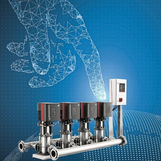 Grundfos stimmt Pumpenhydraulik, Antriebstechnik, Sensoren, MSR-Technik sowie spezifische Software aufeinander ab. Funktechnik bzw. Ethernet-Bus sollen die Pumpensysteme Industrie 4.0-bereit machen. Grundfos stimmt Pumpenhydraulik, Antriebstechnik, Sensoren, MSR-Technik sowie spezifische Software aufeinander ab. Funktechnik bzw. Ethernet-Bus sollen die Pumpensysteme Industrie 4.0-bereit machen.
