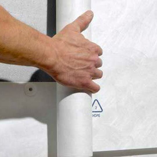 One of the uses of Dupont's nowoven material Tyvek includes building envelope solutions. One of the uses of Dupont's nowoven material Tyvek includes building envelope solutions.