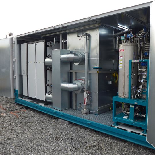 Liquid Organic Hydrogen Carriers (LOHC) applications (the Hydrogenious Technologies Storage Box) at the United Hydrogen Group (Tennessee, USA). Liquid Organic Hydrogen Carriers (LOHC) applications (the Hydrogenious Technologies Storage Box) at the United Hydrogen Group (Tennessee, USA).