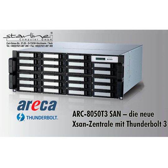 Ab sofort bei Starline erhältlich: Das Areca ARC-8050T3 SAN. Ab sofort bei Starline erhältlich: Das Areca ARC-8050T3 SAN.