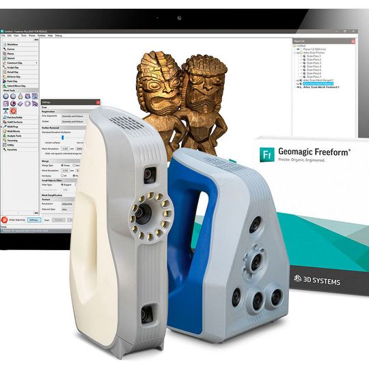 Schnelle Umwandlung physischer Objekte in produktionsreife digitale Modelle ermöglicht die Integration der protablen 3D-Handscanner in Geomagic Freeform. Schnelle Umwandlung physischer Objekte in produktionsreife digitale Modelle ermöglicht die Integration der protablen 3D-Handscanner in Geomagic Freeform.