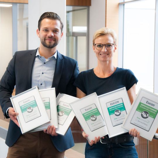 Eucon überzeugte zum sechsten Mal in Folge als "Servicestarker Schadendienstleister". Eucon überzeugte zum sechsten Mal in Folge als "Servicestarker Schadendienstleister".