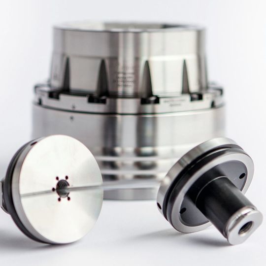 Cost efficient and small in size, the pneumatic workpiece ejector automatically ejects the workpiece from the chuck. Cost efficient and small in size, the pneumatic workpiece ejector automatically ejects the workpiece from the chuck.