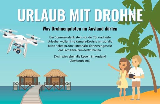 Auch für private Film- und Fotoaufnahmen werden Flugdrohnen wie beispielsweise Quadcopter immer beliebter. Doch wer seine private Drohne mit in den Urlaub nehmen möchte, sollte sich erst gründlich über die Regelungen im Urlaubsland informieren - sonst können sogar lange Haftstrafen drohen. Auch für private Film- und Fotoaufnahmen werden Flugdrohnen wie beispielsweise Quadcopter immer beliebter. Doch wer seine private Drohne mit in den Urlaub nehmen möchte, sollte sich erst gründlich über die Regelungen im Urlaubsland informieren - sonst können sogar lange Haftstrafen drohen.