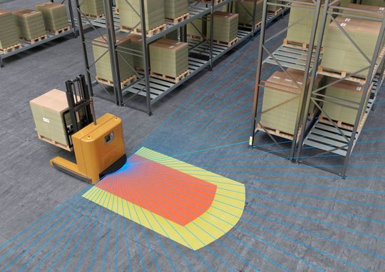 Absicherung des FTS und gleichzeitige Erfassung der Messwerte für die Navigationssoftware.