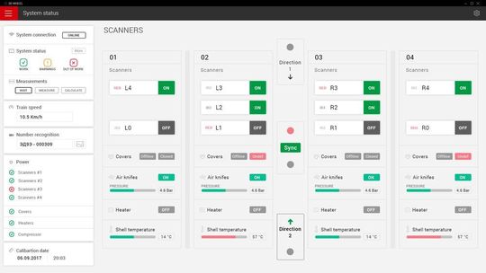 Die Messwerkzeuge sind in die mitgelieferte Software integriert. Insgesamt stehen drei manuelle Messwerkzeuge zur Verfügung: für das Profil, den Raddurchmesser und den Radabstand. Alle Werkzeuge sind in einem Tablet (Windows) synchronisiert.