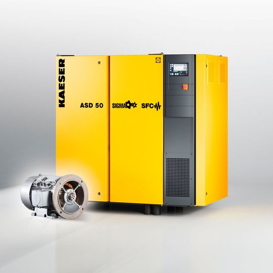 Kaeser’s ASD series rotary screw compressor features a synchronous reluctance drive system from Siemens. Kaeser’s ASD series rotary screw compressor features a synchronous reluctance drive system from Siemens.