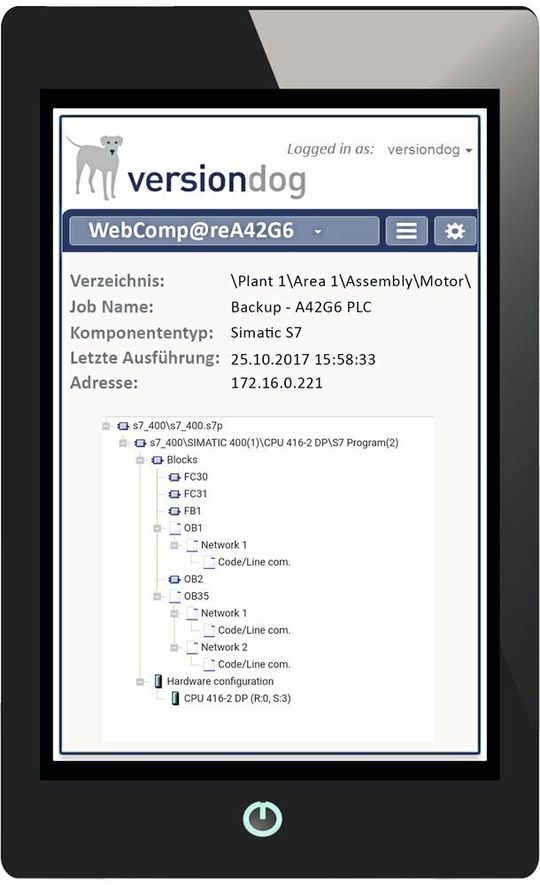 Die Versiondog-App von Auvesy ermöglicht den Fernzugriff auf Jobergebnisse via Smartphone und Tablet. Die Versiondog-App von Auvesy ermöglicht den Fernzugriff auf Jobergebnisse via Smartphone und Tablet.