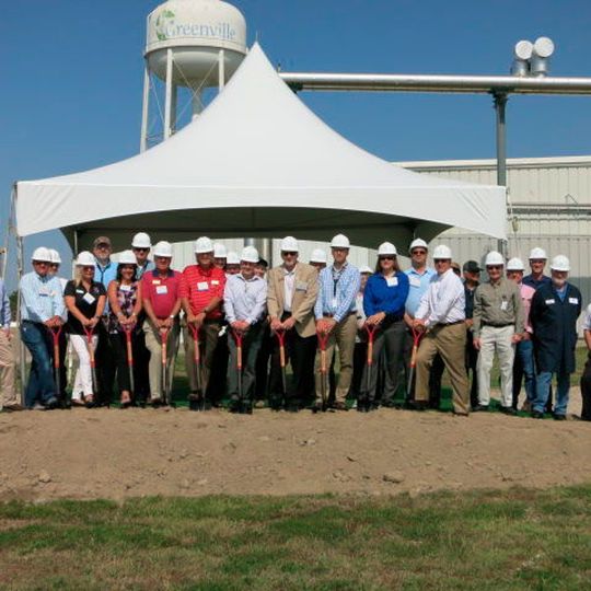 Solvay Greenville TX expansion project team as joined by the site leadership team, main contractor and local city and county officials for the groundbreaking ceremony. Solvay Greenville TX expansion project team as joined by the site leadership team, main contractor and local city and county officials for the groundbreaking ceremony.