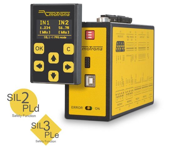 Die neue DS250/DS260-Generation der zertifizierten Drehzahl-, Stillstands- und Drehrichtungswächter der DS-Serie von Motrona erreichen mit einem zertifizierten Inkrementalgeber SIL2/PLd oder mit zwei nicht zertifizierten inkrementellen Sensoren bis zu SIL3/PLe.