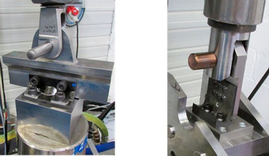 Bild 8: Zug-/Druckprüfstände – Strukturleiste (links) und Strukturleiste (rechts) auf SKF Black Design Basis.