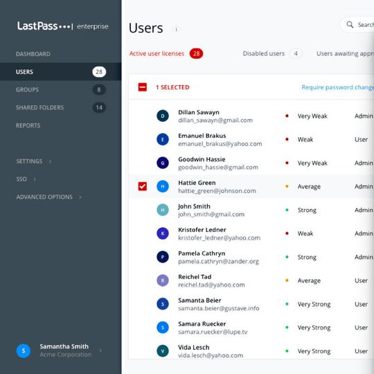 LastPass Enterprise bietet ein zentrales Admin-Dashboard und ab sofort für Neukunden auch den Zugriff auf LastPass mit den Active-Directory-Verbunddiensten (ADFS) von Microsoft. LastPass Enterprise bietet ein zentrales Admin-Dashboard und ab sofort für Neukunden auch den Zugriff auf LastPass mit den Active-Directory-Verbunddiensten (ADFS) von Microsoft.