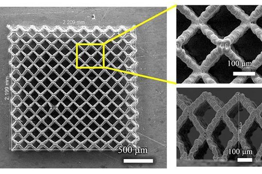 REM-Aufnahmen der komplexen Elektroden Geometrie, die erst durch die Additive Fertigung möglich wird. REM-Aufnahmen der komplexen Elektroden Geometrie, die erst durch die Additive Fertigung möglich wird.