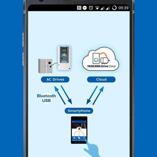 Die Drivewizard-Mobile-App kann Yaskawa Frequenzumrichter drahtlos steuern. Die Drivewizard-Mobile-App kann Yaskawa Frequenzumrichter drahtlos steuern.