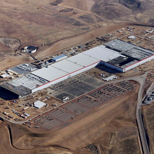 Teslas Gigafactory in Nevada. Teslas Gigafactory in Nevada.