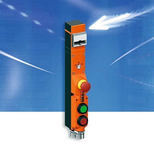 In den neuen Sicherheitsschalter mit Zuhaltung sind bis zu drei Befehls- und Meldefunktionen integrierbar. In den neuen Sicherheitsschalter mit Zuhaltung sind bis zu drei Befehls- und Meldefunktionen integrierbar.