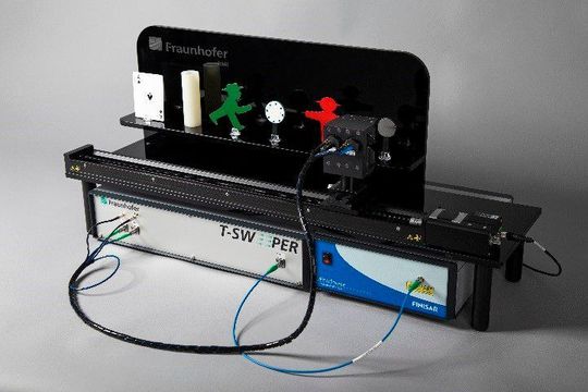 Terahertz-Technik: Fraunhofer Forscher haben den bisher verwendeten Femtosekunden-Pulslaser durch einen kompkaten Dauerstrich-Laser ersetzt. Dieser misst achtmal pro Sekunde. Terahertz-Technik: Fraunhofer Forscher haben den bisher verwendeten Femtosekunden-Pulslaser durch einen kompkaten Dauerstrich-Laser ersetzt. Dieser misst achtmal pro Sekunde.