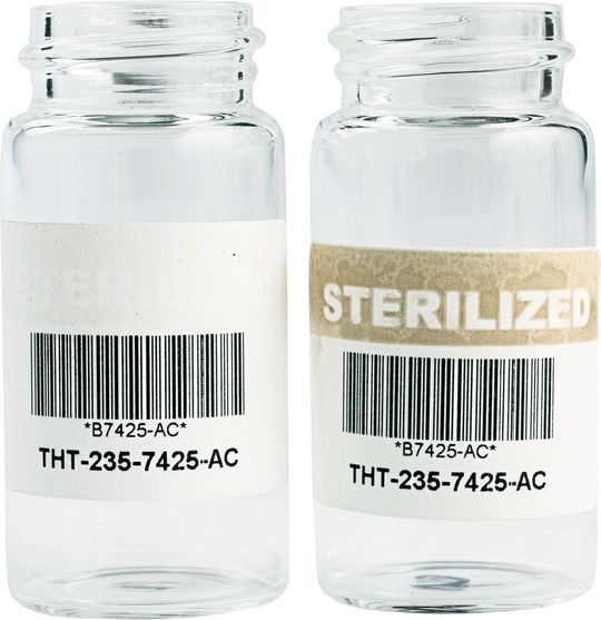 Die neue B-7425-AC-Etiketten zeigen an, ob der Probenbehälter sterilisiert ist. Die neue B-7425-AC-Etiketten zeigen an, ob der Probenbehälter sterilisiert ist.