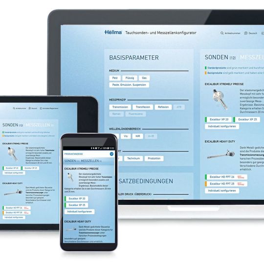 Der neue Online Produkt‐Konfigurator für optische Tauchsonden und Messzellen Der neue Online Produkt‐Konfigurator für optische Tauchsonden und Messzellen
