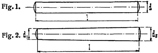 Die DIN 1 legte bis 1992 die Maße und Werkstoffe für Kegelstifte (Figur 2) fest. Die DIN 1 legte bis 1992 die Maße und Werkstoffe für Kegelstifte (Figur 2) fest.