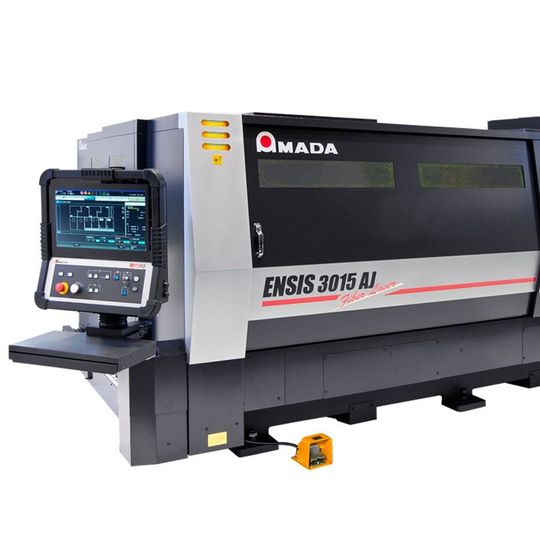Amada stellt unter anderem die Faserlaser-Schneidmaschine Ensis-3015AJ mit 9 kW vor. Amada stellt unter anderem die Faserlaser-Schneidmaschine Ensis-3015AJ mit 9 kW vor.