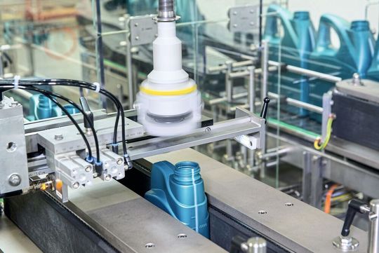 Blick auf das Pick-and-Place-Modul der Anlage