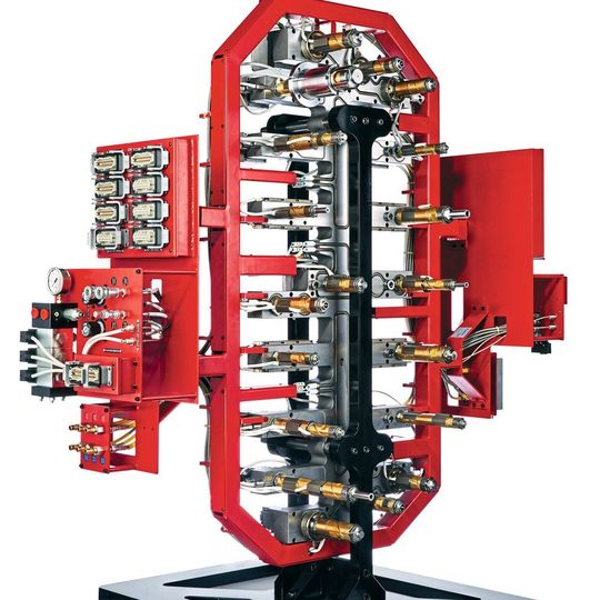 Mold-Masters' Fusion-
Series G2 is a hot runner system that is delivered completely pre-assembled and pre-plumbed. Mold-Masters' Fusion-
Series G2 is a hot runner system that is delivered completely pre-assembled and pre-plumbed.