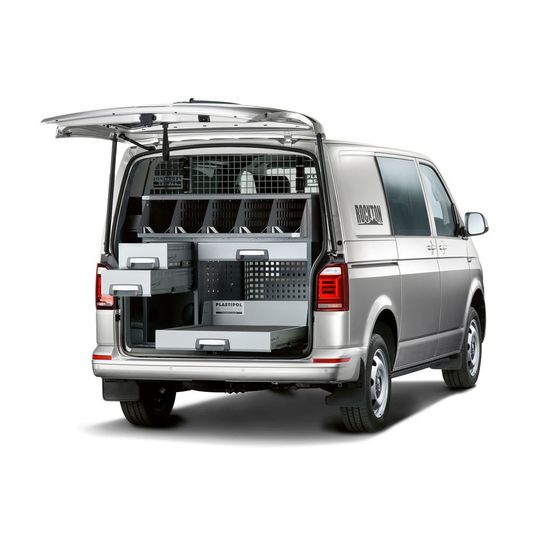Der Materialmix der Geo-Van Fahrzeugeinrichtung sorgt für ein geinges Eigengewicht. Der Materialmix der Geo-Van Fahrzeugeinrichtung sorgt für ein geinges Eigengewicht.