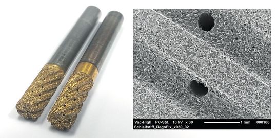 Bild 1: Genutete Diamantschleifstifte mit Innenkühlung von der G. W. Schultz Tool Group.