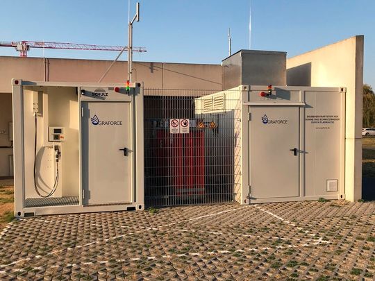 Die Graforce-Anlage in Berlin-Adlershof mischt Wasserstoff mit Biogas.