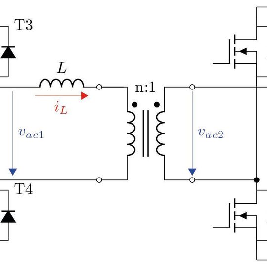 Bild 1: Der Aufbau einer DAB-Struktur (DAB; Dual-Active-Bridge-Topologie). Bild 1: Der Aufbau einer DAB-Struktur (DAB; Dual-Active-Bridge-Topologie).