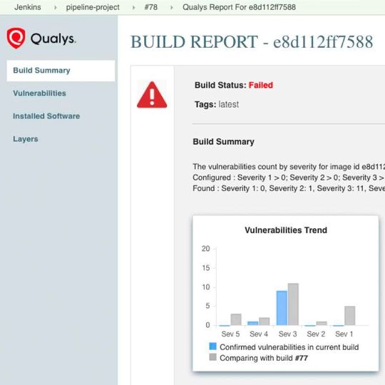 Qualys Container Security soll in jeder Phase des Container-Lebenszyklus Schwachstellen sowie Anomalien erkennen und bietet eine Laufzeit-Überwachung. Qualys Container Security soll in jeder Phase des Container-Lebenszyklus Schwachstellen sowie Anomalien erkennen und bietet eine Laufzeit-Überwachung.