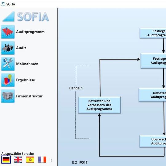 Startseite der Audit-Software. Startseite der Audit-Software.