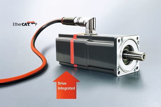 Der dezentrale Servoantrieb AMP80xx integriert die Leistungselektronik platzsparend am hinteren Ende der Motorwelle und wird über die Einkabellösung EtherCAT P mit Leistung und Daten versorgt. Der dezentrale Servoantrieb AMP80xx integriert die Leistungselektronik platzsparend am hinteren Ende der Motorwelle und wird über die Einkabellösung EtherCAT P mit Leistung und Daten versorgt.