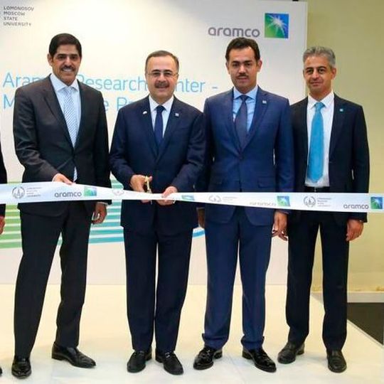 Saudi Aramco President and CEO Amin H. Nasser (second from left) at the groundbreaking ceremony of the new Research Center at the MSU Science Park. Saudi Aramco President and CEO Amin H. Nasser (second from left) at the groundbreaking ceremony of the new Research Center at the MSU Science Park.
