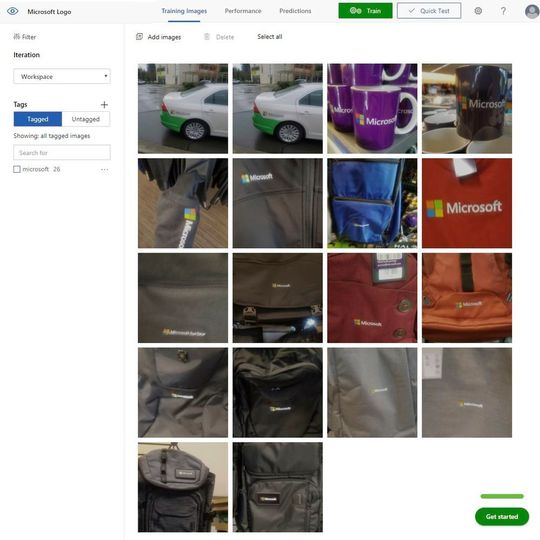 Mit den Azure Cognitive Services umgesetzte Bilderkennung zur Identifizierung von Microsoft-Logos. Mit den Azure Cognitive Services umgesetzte Bilderkennung zur Identifizierung von Microsoft-Logos.