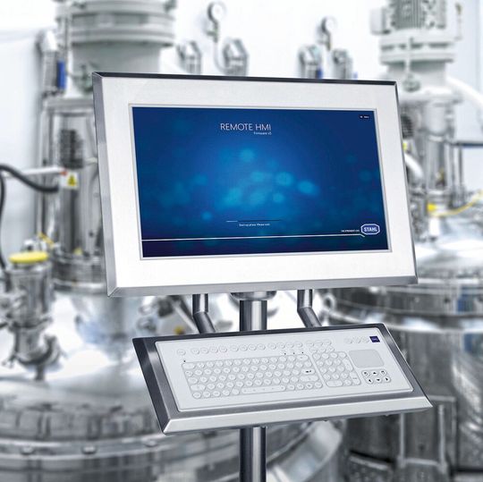 Zur Visualisierung und Steuerung von Produktionsprozessen direkt im Reinraum hat R. Stahl seine Thin Clients und Panel PCs der Serie Manta GMP entwickelt. Zur Visualisierung und Steuerung von Produktionsprozessen direkt im Reinraum hat R. Stahl seine Thin Clients und Panel PCs der Serie Manta GMP entwickelt.