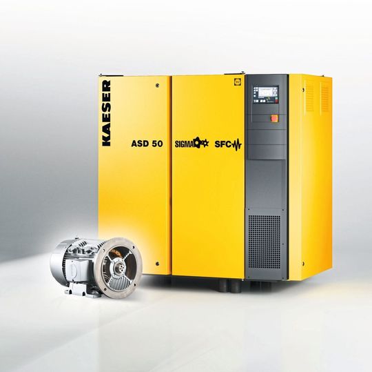 Die frequenzgeregelte Variante der ASD-Schraubenkompressoren von Kaeser gibt es nun auch mit einem Synchronreluktanz-Antriebssystem von Siemens. Die frequenzgeregelte Variante der ASD-Schraubenkompressoren von Kaeser gibt es nun auch mit einem Synchronreluktanz-Antriebssystem von Siemens.