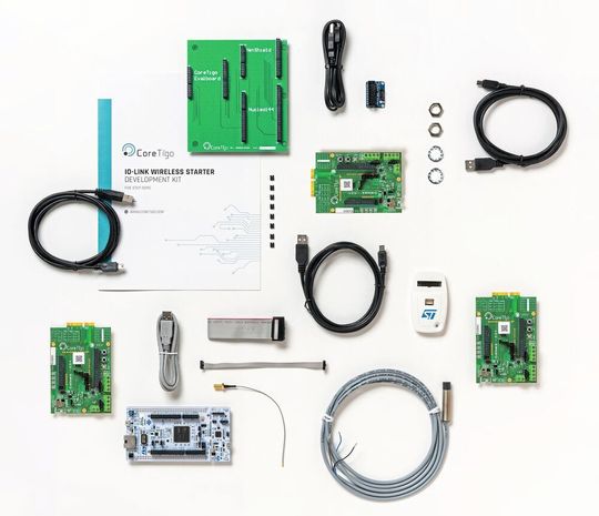 Elemente des IO-Link Wireless-Masters treffen auf Feldbus-Slave-Gateways. Elemente des IO-Link Wireless-Masters treffen auf Feldbus-Slave-Gateways.