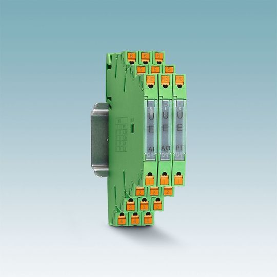 Analogmodule, die konturgleich zu den PLC-Interface-Relais sind, ergänzen das Logikrelaissystem.