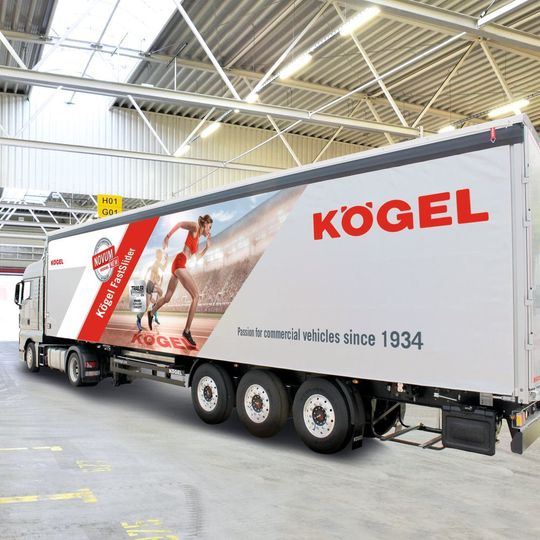 Kögel Cargo der Novum-Generation mit Kögel FastSlider. Kögel Cargo der Novum-Generation mit Kögel FastSlider.