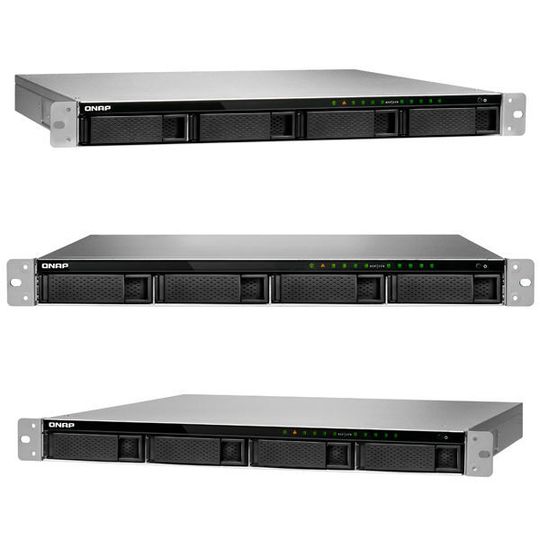 Das Qnap TS-977XU belegt nur eine Höheneinheit im Rack. Das Qnap TS-977XU belegt nur eine Höheneinheit im Rack.